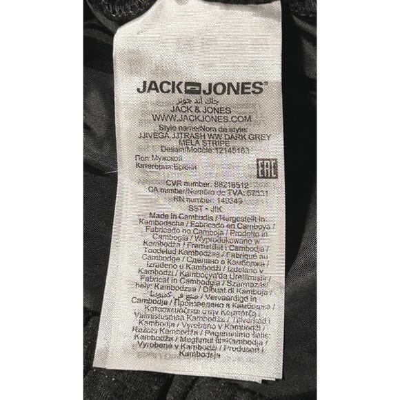 NWT Jack & Jones Vega Trash Pants 31X34 Grey w/ Blue Stripe - Picture 5 of 6